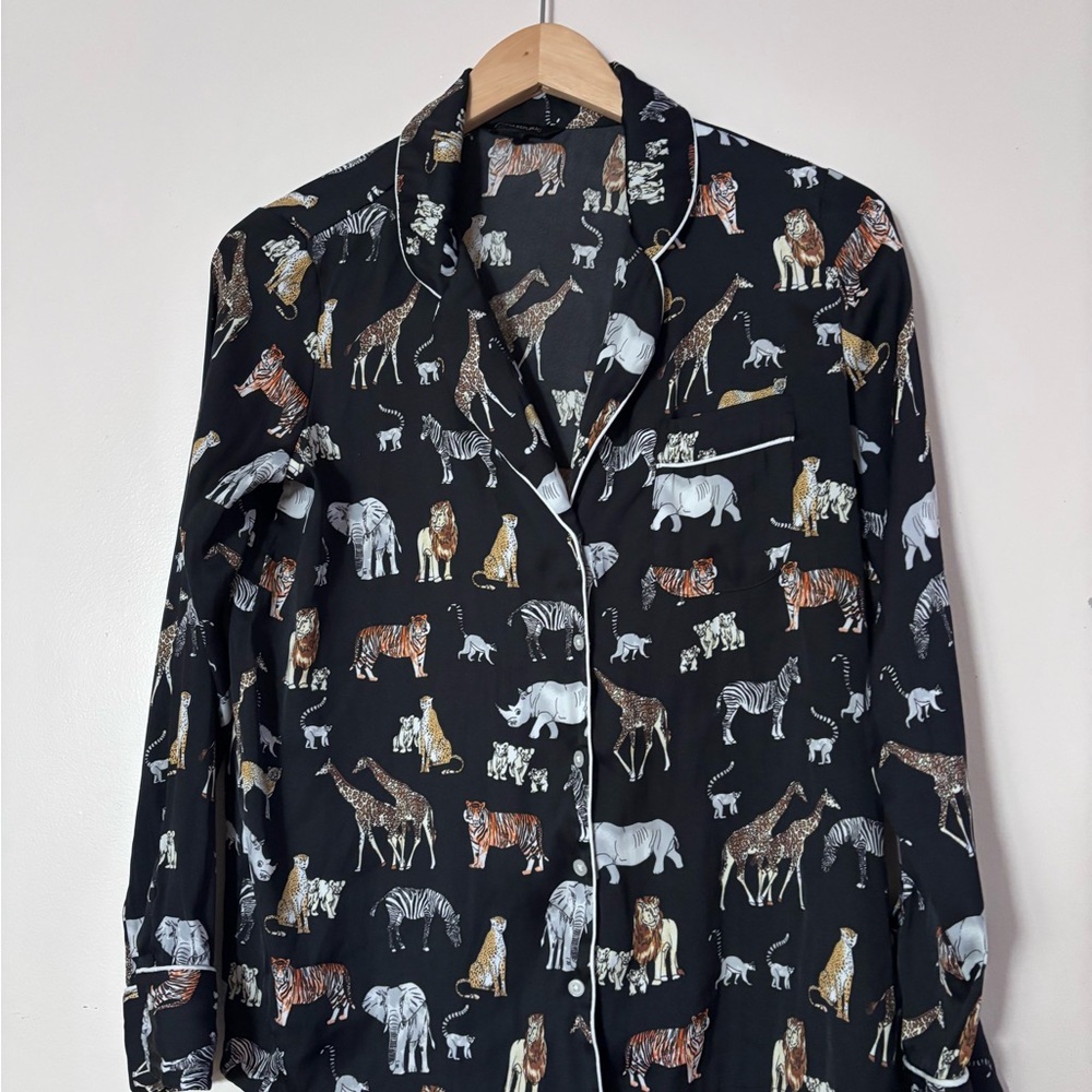 Banana Republic Satin Safari Pajama Set size small - Picture 3 of 6